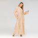 Fashionable Women's Lace Cardigan Leaf Embroidery Sequins Muslim Fashion New 1711_ecoleips.com