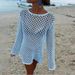 Sexy Crochet Beach Cover Up - Lightweight Lace Knit Sun Shirt, Bikini Cover Up, Summer Vacation Outfit For Women, Swimwear Wrap, Boho Chic Style_ecoleips.com