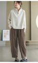 K Half-zipped Turtleneck Sweatshirt For Women; Fashionable Long-sleeved Pullover Casual Top For Women; Loose Plus-size Women' Wear For Outerwear_ecoleips.com