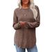 Women's Autumn Casual Patchwork Round-Neck Long-Sleeved Solid-Color Striped Sweatshirt_ecoleips.com