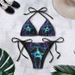 Women's Clothing New Bikini Custom Printed Strap Swimsuit Set Backless Two Piece Swimsuit_ecoleips.com