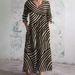 Women's Long Sleeved V Neck Printed Dress Style Fashionable High End Clothing_ecoleips.com
