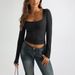 Voya Women's Simple And Pure Style U-neck T-shirt For Spring And Summer, Tight Fitting And Revealing Figure, Base Top_ecoleips.com