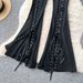 Women's High-Waisted Belted Wide-Leg Pants Korean Style Black Slimming Casual Floor-Length Spring Summer Fashionable Design_ecoleips.com