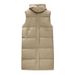 women's hooded puffer jacket – lightweight quilted winter coat with map print, loose fit for casual wear_ecoleips.com