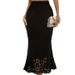 Women's Clothing new elegant knitted hip-wrapped hollow burnt flower fishtail skirt mid-length skirt one piece delivery_ecoleips.com