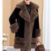 Women’s Clothing autumn and winter fashion temperament new v neck fur coat medium length slim young big fur collar coat_ecoleips.com