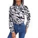 Real Shot Of 2026 Spring/Summer Elegant Color-blocked Striped Tie-waist Lantern Sleeve Chiffon Blouse. Independent_ecoleips.com