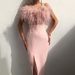 Women's Clothing Suspender Feather Dress Banquet Slim Temperament Slimming Arm Dress_ecoleips.com
