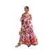 Women's Clothing Summer New Floral Print One Shoulder Puff Sleeve Long Dress_ecoleips.com