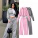Women's Casual Hooded Pantsuit European And American Style Long Sleeved Jacket Coat With Zipper Pockets_ecoleips.com