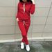 Luxury Women's Letter Print Hoodie And Jogger Set Casual Chic Two-Piece Outfit Dark Gray Red Apricot S-XXL_ecoleips.com