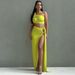 Women's Clothing Summer New Sexy Backless Tube Top Slim Fit Slit Skirt Suit_ecoleips.com