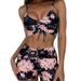 Women's Clothing Split Swimsuit Multi Color Boxer Conservative Printing_ecoleips.com