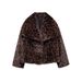 Leopard Print Faux Fur Coat – Winter Cropped Jacket With Spandex Blend (XS/S/M/L)_ecoleips.com