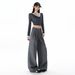 Autumn New Wide-Leg Loose Pleated Casual Versatile Solid Color Straight-Leg Floor-Length Pants For Women Thick_ecoleips.com