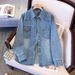 Women's Clothing Women's Retro Denim Shirt Jacket Loose Fit Casual Long Sleeved Blouse For Petite Figures Spring Autumn Style_ecoleips.com