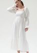 Casual Bell-Sleeve Chiffon European And American Women's Fashion 2024 Spring Square-Neck Printed Comfortable_ecoleips.com