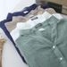 Large-Size Women's Shirt For Autumn And Summer, Loose Cotton-Linen Fabric With Seven-Inch Sleeves And Stand Collar_ecoleips.com