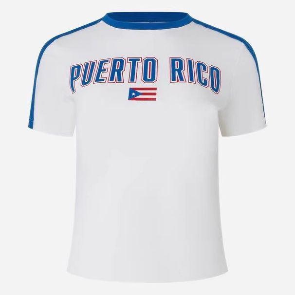 Women's Puerto Rico Flag Print Short Sleeve Jersey Top Breathable Polyester Sports Tee for Soccer Fans And Casual Wear_ecoleips.com