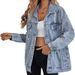 K Women's New Oversized Denim Jacket With Holes To Make Old Denim Jacket Jacket Jacket_ecoleips.com