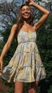 Fashion Women's Suspender Dress Printed Tie Waist Full Skirt Style_ecoleips.com