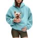 Oversized Hooded Fleece Sweatshirt – Unisex Cozy Pullover With Pet Pocket, Longline Streetwear (7 Colors, S-Xxl)_ecoleips.com