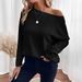 Autumn New Women's Knit Tops, Waffle-Patterned Off-Shoulder Tops, And T-Shirts_ecoleips.com