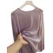 French-style Casual Airy Blouse Made Of Mulberry Silk And Paper Yarn, Round-neck, Seamless, Loose-fitting, Long-sleeved_ecoleips.com
