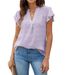 Cross-border European And American Women's Clothing 2026 Summer New V-neck Ruched Ruffle Sleeve Pom-pom Chiffon_ecoleips.com