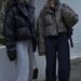 Women's PU Leather Puffer Jacket Winter Cozy Oversized Short Down Coat Fashionable Streetwear_ecoleips.com