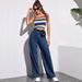 Women's Clothing High Waist Wide Leg Jeans Floor Length Straight Versatile Retro Drape For Students_ecoleips.com