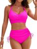 Women's Clothing Split Swimsuit Female High Waist Drawstring Bikini Set_ecoleips.com