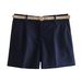 Aria Basics Aria Basics 2024 Summer New Women's European And American Style Belted Casual Fashion Versatile Shorts 8372104_ecoleips.com