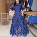 Elegant Lace Summer Dress for Women Breathable round Neck Floral Embroidery Casual Maxi Dress_ecoleips.com