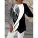 Spring Summer Geometric Print Long Sleeve Round Neck Women's Shirt In Stock 2023 Amazon AliExpress WISH Cross Border_ecoleips.com