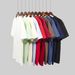 Women's Clothing Cotton Short Sleeve Summer Heavyweight Cotton T Shirt Men's Loose Round Neck Drop Shoulder Solid Color Bottoming Shirt Women_ecoleips.com
