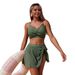 Women's High-Waist Bikini Set – Sexy Two-Piece Swimwear, Solid Color, Adjustable Fit, Quick-Dry Fabric_ecoleips.com