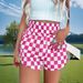 Aria Basics Aria Basics 2025 Summer New Collection: European And American Cross-Border Foreign Trade Women's Casual Plaid Shorts_ecoleips.com