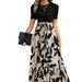 Women's Floral Print Round Neck Midi Dress – Elegant Resort Wear With Exotic Vacation Style For Spring Summer 2026_ecoleips.com