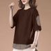 Designer-Style Fake Two-Piece T-Shirt For Women, Short Sleeves, Summer, Loose And Casual, Plus-Size For Moms, Figure-Con_ecoleips.com
