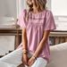 Independent Design And Development Round Neck Patchwork Top 2023 Spring Summer Loose Women's Shirt Solid Color_ecoleips.com