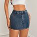 High Waisted Slimming Denim Mini Skirt Washed Retro Style Sexy Stylish Versatile Anti Exposure Bodycon Skirt for Women_ecoleips.com