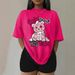 Breathable Cotton Printed Oversized T-Shirt For Women - Soft Round Neck Short Sleeve Top With 3D Floral Design (S-3XL)_ecoleips.com