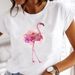 Summer Wholesale New Product: Flamingo Casual Plus-size Retro Printed Short-sleeve Women's Loose T-shirt_ecoleips.com