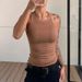 Solid Basic Tank Soft Top For Women Summer Outfits Tight Sexy Round Neck Tank Top Knitted Bottom Shirt Sleeveless Top Outerwear_ecoleips.com