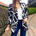 2025 Spring Autumn Fashionable Versatile Printed European And American Style Unbuttoned Blazer With Suit Collar_ecoleips.com