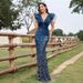 Women's Clothing New Sexy Deep V Sequined Evening Dress Banquet Temperament Slim Lotus Leaf Sleeve Long Party Dress_ecoleips.com