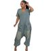 Women's Clothing Loose Fashion Personality Large Pocket Washed Denim Jumpsuit_ecoleips.com