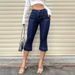 High Waist Cropped Flared Jeans Women's Slim Fit Denim Front Patch Pocket Design European American Style Summer New_ecoleips.com